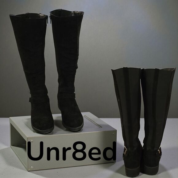 Unr8ed Black Danielle Wide Calf / Wide Width Tall Boots Size 8.5 - Picture 6 of 6